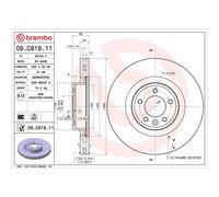 Brembo Brake Disc 09.C819.11 Single Vented Front 363mm – fits Range Rover Sport L494 3.0D (2013-on)