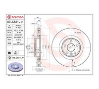 BREMBO Brake Disc Vented Front Axle Braking Fits Jaguar E-Pace 09.C821.11