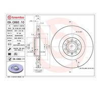 BREMBO 09.C892.11 Brake Disc Front Rear Internally Vented For Audi Seat Skoda VW