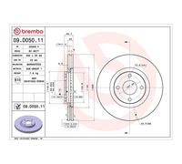 Brembo Brake Disc 09.D050.11 Vented Front Axle 300mm Pair for Ford EcoSport