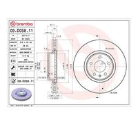 BREMBO 09.D058.11 Brake Disc Front Fits Audi A4 Allroad A5 A6 Allroad VW
