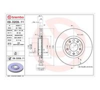 Brembo Prime Line UV Coated Vented Brake Disc 09.D209.11 - High Quality