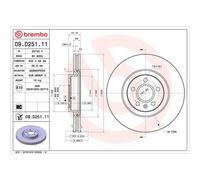 Brembo 09.D251.11 Brake Disc Front Fits Volvo S60 S90 V60 V90 XC40 XC60