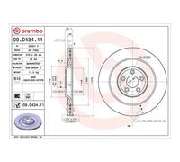 Brembo Brake Disc 09.D434.11 UV-coated Vented Fits Jaguar (Single)