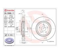 Brembo Prime Line UV Coated Vented Brake Disc 09.D988.11 - High Quality