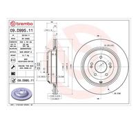 Brembo Prime Line UV Coated Vented Brake Disc 09.D995.11 - High Quality