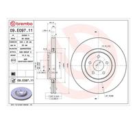 Brembo Prime Line UV Coated Vented Brake Disc - 09.E097.11 For Ford - OE Quality