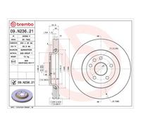 Brembo Prime Line UV Coated Vented Brake Disc 09.N236.21 - High Quality