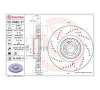 BREMBO 09.D982.21 Brake Disc Front Perforated/Vented Fits Mercedes-Benz GLE GLS