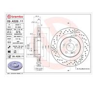 Brembo 09.A326.11 Brake Disc Fits Mercedes-Benz C-Class C 63 AMG C 63 AMG DR 520