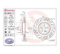 Brembo Prime Line UV Coated Vented Brake Disc - Drilled & Slotted - 09.B879.11