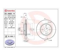 Brembo Prime Line UV Coated Vented Brake Disc Pair - 09.A968.11 - High Quality