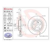 Brembo Prime Line UV Coated Vented Brake Disc Pair - 09.C219.41 Fits Mercedes