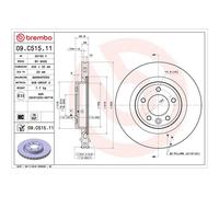 Brembo Brake Disc 09.C515.11 Prime, Rear, Internally Vented, Fits Land Rover Discovery/Range Rover