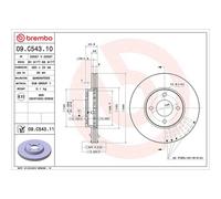Brembo Prime Line UV Coated Vented Brake Disc Pair - 09.C543.11 - High Quality
