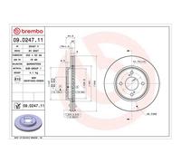 Brembo Prime Line UV Coated Vented Brake Disc Pair - 09.D247.11 Fits Suzuki