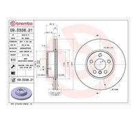 BREMBO 09.D338.21 Brake disc