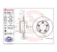 Brembo Prime Line UV Coated Vented Brake Disc Pair - 09.D580.11 Fits Porsche