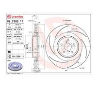 Brembo Prime Line UV Coated Vented Brake Disc - Slotted 09.C266.11 Fits Lexus