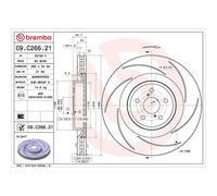Brembo Prime Line UV Coated Vented Brake Disc - Slotted 09.C266.21 Fits Lexus