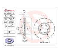 Brembo Brake Disc Front Internally Vented Fits Ford Tourneo Custom Transit