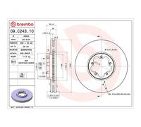 Brembo Prime Line Vented Brake Disc 09.C243.10 Fits Ford - High Quality