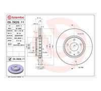 BREMBO Brake Disc Vented Front Axle Braking Fits Mazda 6 CX-5 09.D628.11