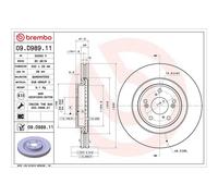 Brembo Prime UV Coated Vented Brake Disc - 09.D989.11 For Honda - OE Quality