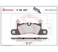 Brembo Rear Brake Pad Set fits Audi e-Tron GT Porsche Cayenne VW Touareg