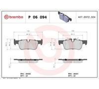 Brembo Rear Brake Pad Set fits BMW 2 Series Mini Mini Clubman 218 P 06 094