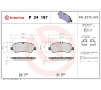 Brembo Rear Brake Pad Set fits Ford Transit Custom 2012-2023 2.2 2.0 1.0