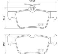 Brembo Rear Brake Pad Set fits Ford Usa Edge 2014-2018 2.0
