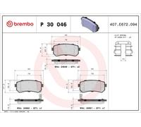 BREMBO P 30 046 Brake pad set