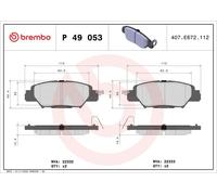 Brembo P49053 Brake Pad Set Replacement Fits Mazda CX-5 2.5 2.2 SKYACTIV-D