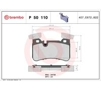 Brembo Rear Brake Pad Set fits Mercedes-Benz CLS E-Class GLS 500 P 50 110