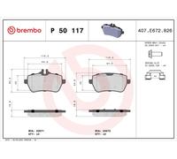 Brembo Rear Brake Pad Set fits Mercedes-Benz S-Class 2013-2020 P 50 117