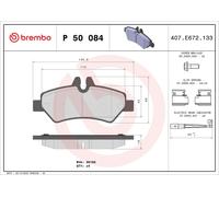 Brembo Rear Brake Pad Set fits Mercedes-Benz Sprinter 3-T VW Crafter 30-35