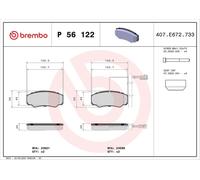 BREMBO P 56 122 Brake pad set