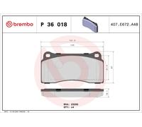 Brembo Rear Brake Pad Set fits Nissan GT-R 2010-2025 P 36 018