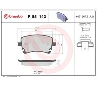 BREMBO P85143 Brake Pad Set For Disc Brake Rear Lucas System Fits Audi Bentley
