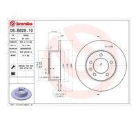 BREMBO Solid Brake Discs Pair With Screws - Front or Rear Axle - 08.B829.10