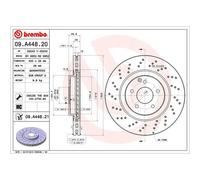 BREMBO 09.A448.21 Brake Disc Front Vented Fits Mercedes C-Class CLK SLK
