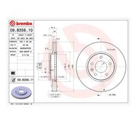 Brembo 09.B356.11 Brake Disc Fits Opel Astra 1.3 CDTI 1.6 CDTi 1.7 CDTI 2.0 CDTI