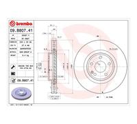 Brembo Brake Discs 10422114A – Vented UV-Coated Front Axle Set of 2 – Fits Mercedes A-Class