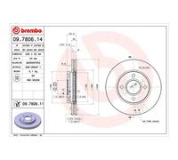 BREMBO UV Coated Brake Discs Pair - 09.7806.11 - OE Equivalent Performance