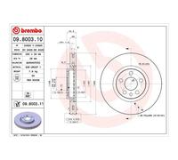 BREMBO UV Coated Brake Discs Pair - 09.8003.11 - OE Equivalent Performance