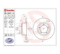 BREMBO UV Coated Solid Brake Discs Pair - 08.5347.11 - OE Equivalent Performance