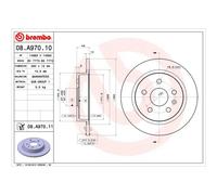 BREMBO UV Coated Solid Brake Discs Pair - 08.A970.11 - OE Equivalent Performance