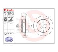 BREMBO UV Coated Solid Brake Discs Pair - Fits Toyota - 08.A335.11 - Quality