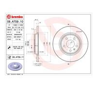BREMBO UV Coated Solid Brake Discs Pair With Screws - 08.A759.11 - Quality